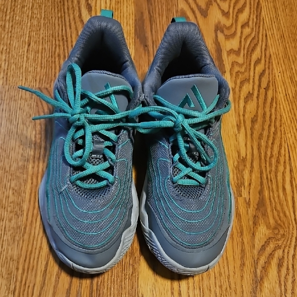 Nike Kids Gray and Teal Athletic Sneakers